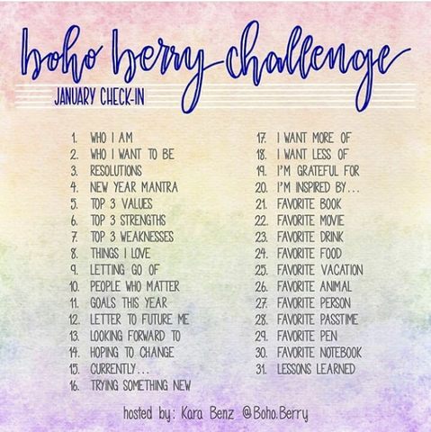 boho berry janurary challenge