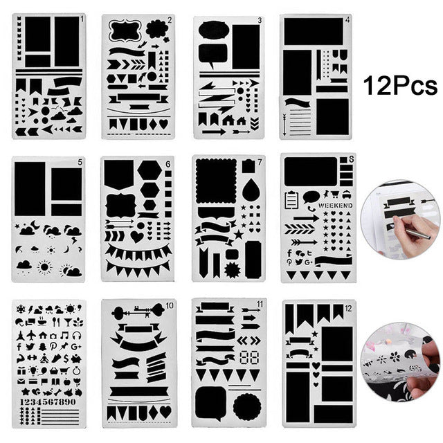 Bullet Journal Stencil Template Set 12/20 pcs – Bujo Creator